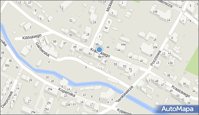 Dzierżoniów, Krasickiego Ignacego, bp., 59, mapa Dzierżoniów