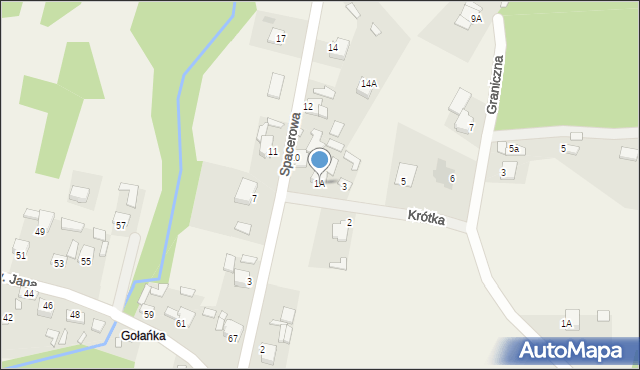 Dziurów, Krótka, 1A, mapa Dziurów