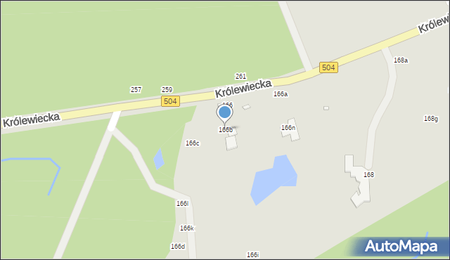 Elbląg, Królewiecka, 166b, mapa Elbląga