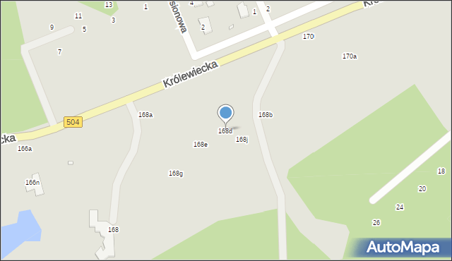 Elbląg, Królewiecka, 168d, mapa Elbląga