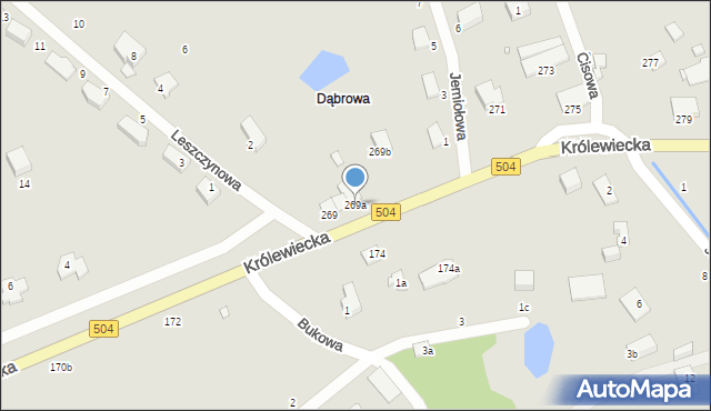 Elbląg, Królewiecka, 269a, mapa Elbląga