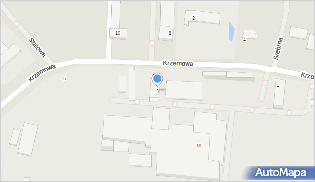Ełk, Krzemowa, 3, mapa Ełku