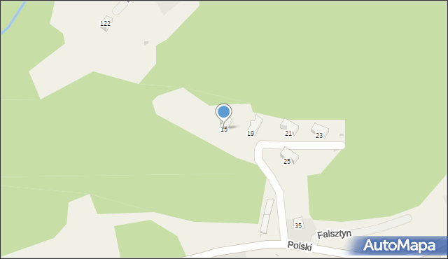 Falsztyn, Królowej Polski, 15, mapa Falsztyn