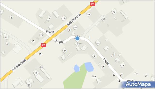 Frank, Kręta, 4, mapa Frank