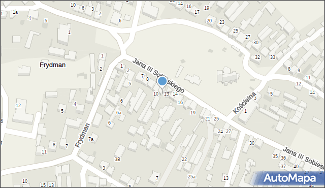 Frydman, Króla Jana III Sobieskiego, 11, mapa Frydman