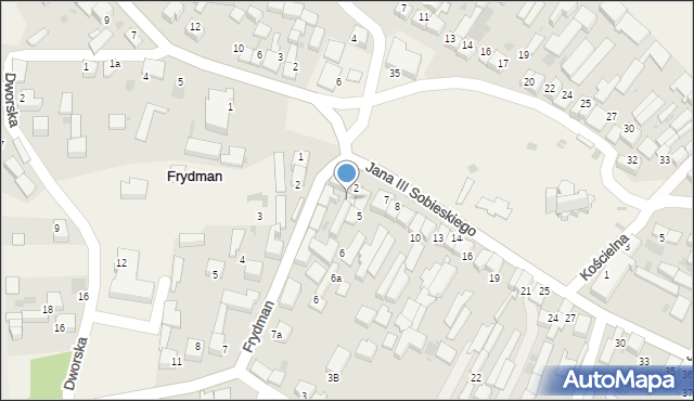 Frydman, Króla Jana III Sobieskiego, 3, mapa Frydman