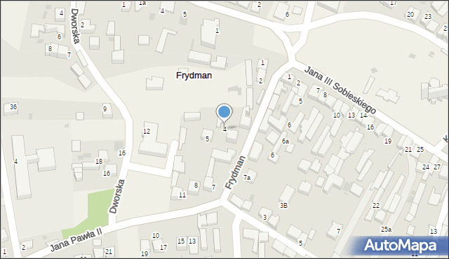 Frydman, Króla Jana III Sobieskiego, 4, mapa Frydman