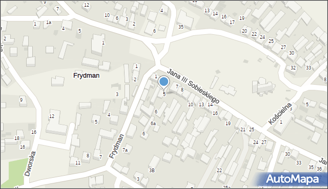 Frydman, Króla Jana III Sobieskiego, 5, mapa Frydman