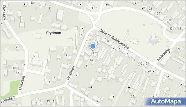 Frydman, Króla Jana III Sobieskiego, 6, mapa Frydman