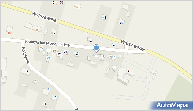 Garbów, Krakowskie Przedmieście, 11, mapa Garbów