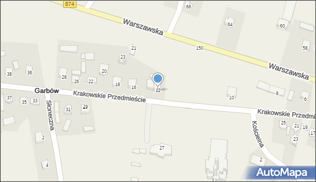 Garbów, Krakowskie Przedmieście, 12, mapa Garbów