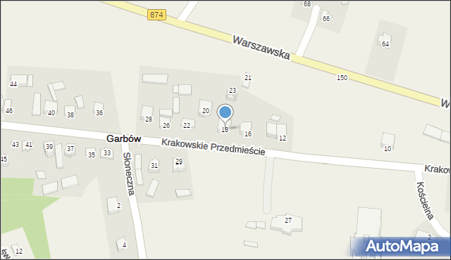 Garbów, Krakowskie Przedmieście, 18, mapa Garbów