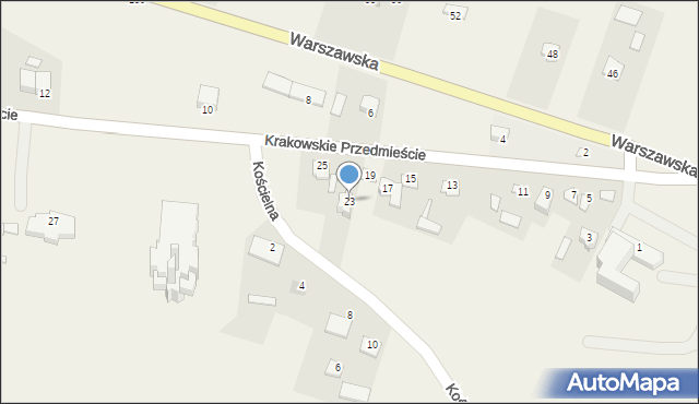 Garbów, Krakowskie Przedmieście, 23, mapa Garbów