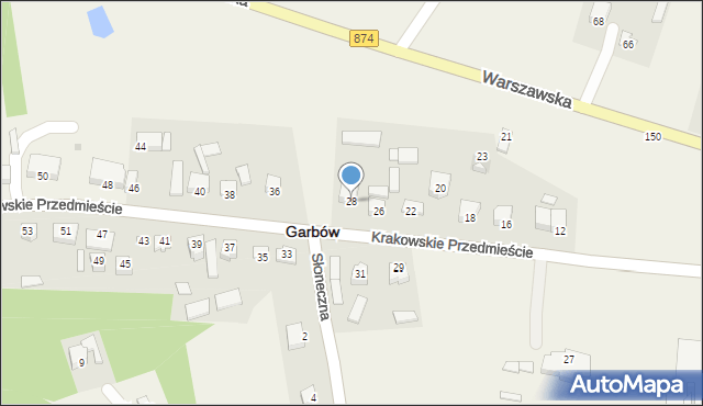 Garbów, Krakowskie Przedmieście, 28, mapa Garbów