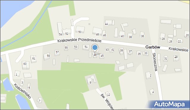 Garbów, Krakowskie Przedmieście, 49, mapa Garbów