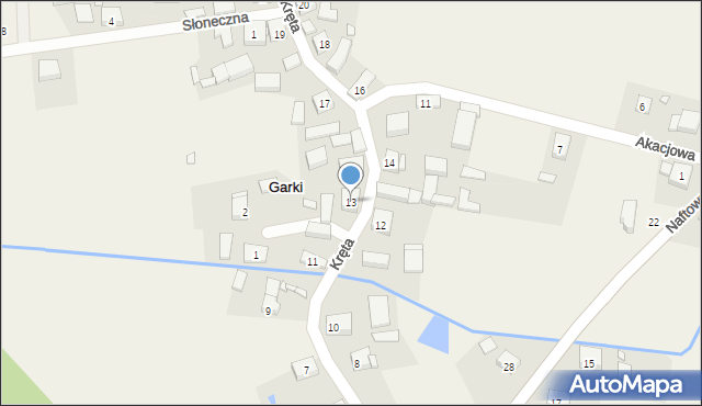 Garki, Kręta, 13, mapa Garki