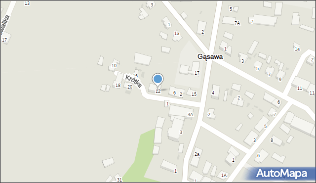 Gąsawa, Krótka, 12, mapa Gąsawa