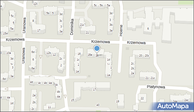 Gdańsk, Krzemowa, 18, mapa Gdańska