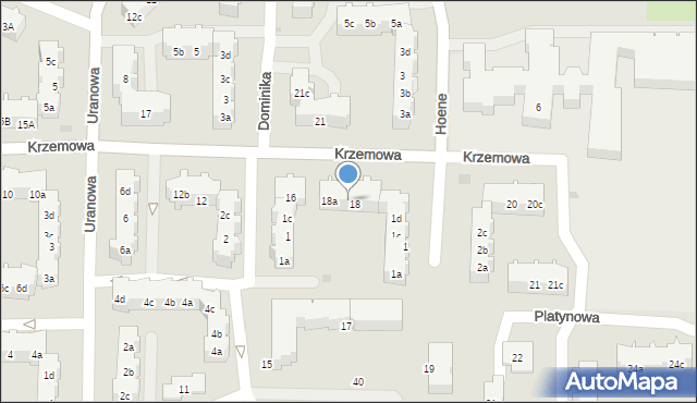 Gdańsk, Krzemowa, 18b, mapa Gdańska