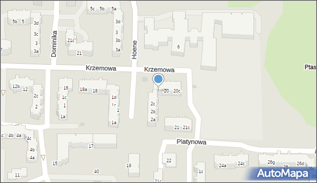 Gdańsk, Krzemowa, 20a, mapa Gdańska