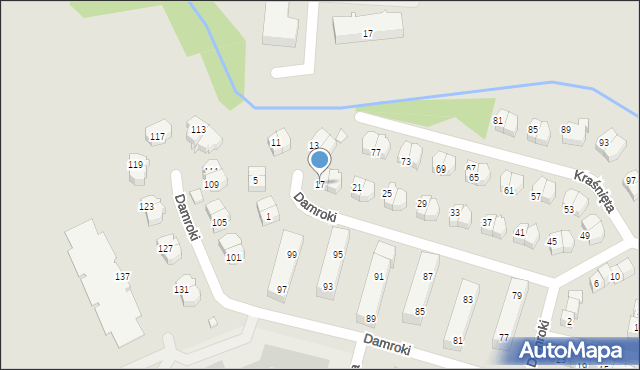 Gdańsk, Kraśnięta, 17, mapa Gdańska