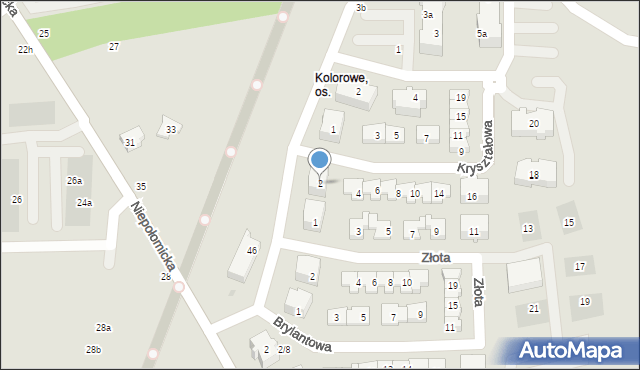 Gdańsk, Kryształowa, 2, mapa Gdańska