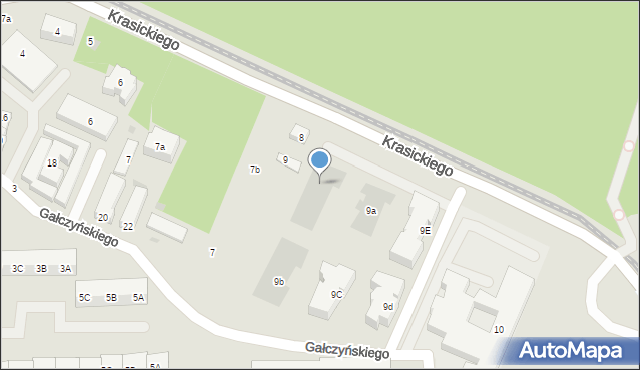 Gdańsk, Krasickiego Ignacego, bp., 8a, mapa Gdańska