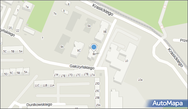 Gdańsk, Krasickiego Ignacego, bp., 9d, mapa Gdańska