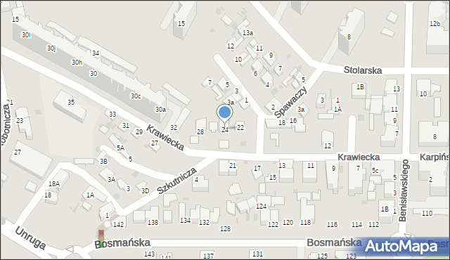 Gdynia, Krawiecka, 24, mapa Gdyni