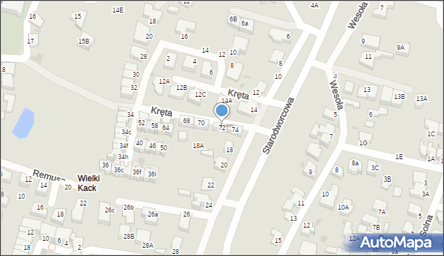 Gdynia, Kręta, 72, mapa Gdyni