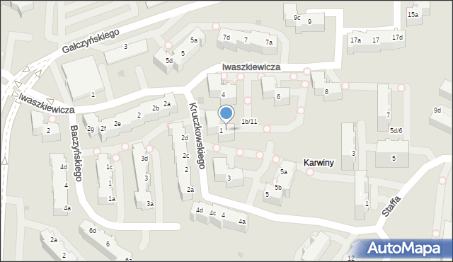 Gdynia, Kruczkowskiego Kazimierza, 1a, mapa Gdyni