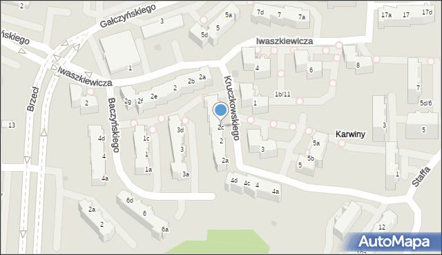 Gdynia, Kruczkowskiego Kazimierza, 2c, mapa Gdyni