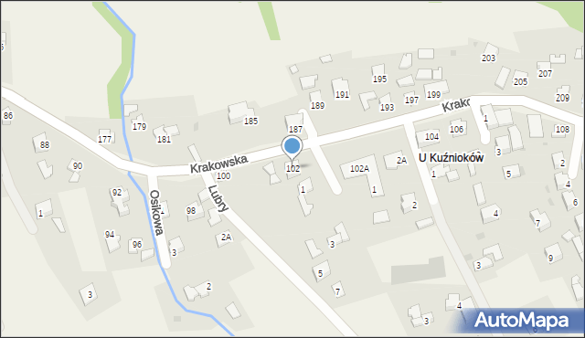 Gilowice, Krakowska, 102, mapa Gilowice