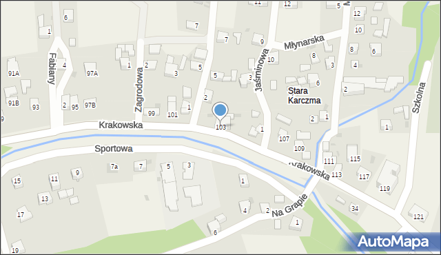 Gilowice, Krakowska, 103, mapa Gilowice