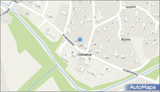 Gilowice, Krakowska, 125, mapa Gilowice