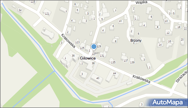 Gilowice, Krakowska, 127, mapa Gilowice