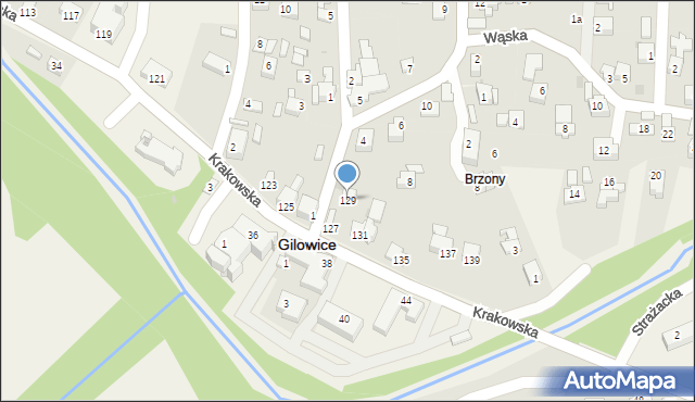 Gilowice, Krakowska, 129, mapa Gilowice