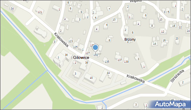 Gilowice, Krakowska, 131, mapa Gilowice