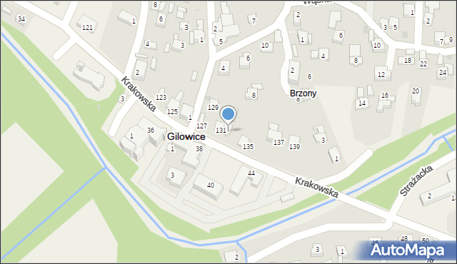 Gilowice, Krakowska, 133, mapa Gilowice