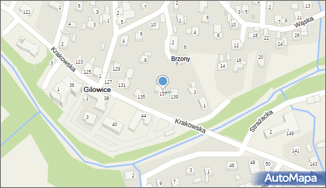 Gilowice, Krakowska, 137, mapa Gilowice