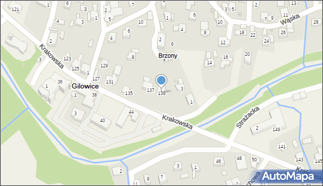 Gilowice, Krakowska, 139, mapa Gilowice