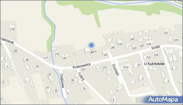 Gilowice, Krakowska, 185, mapa Gilowice