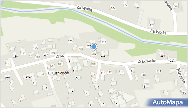 Gilowice, Krakowska, 209, mapa Gilowice