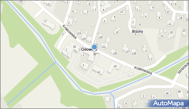 Gilowice, Krakowska, 38, mapa Gilowice