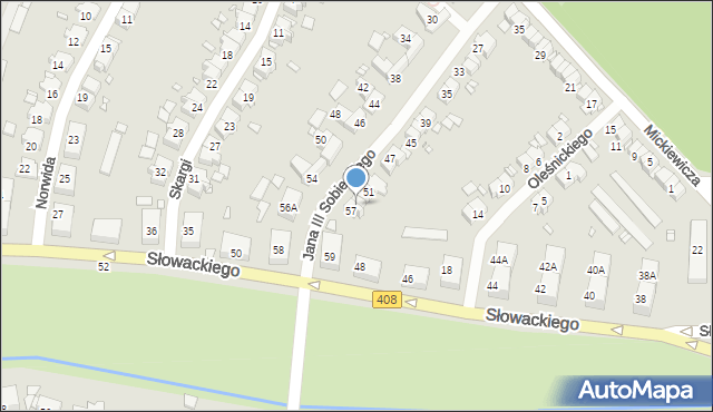 Gliwice, Króla Jana III Sobieskiego, 55, mapa Gliwic