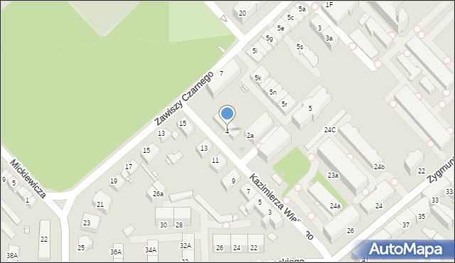 Gliwice, Króla Kazimierza Wielkiego, 4, mapa Gliwic