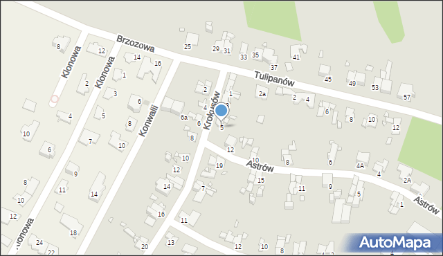 Gliwice, Krokusów, 5, mapa Gliwic