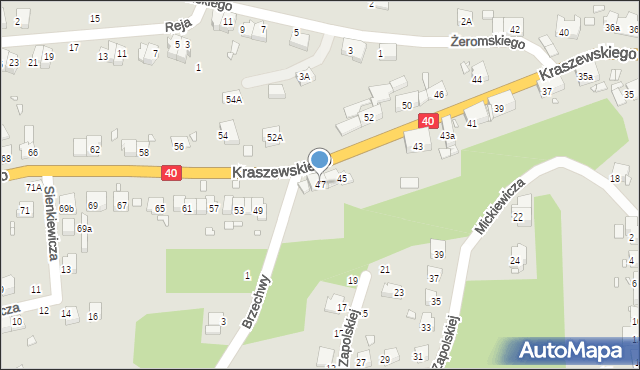 Głuchołazy, Kraszewskiego, 47, mapa Głuchołazy