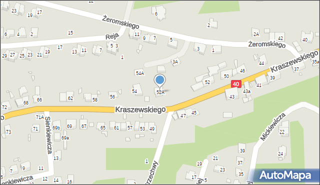 Głuchołazy, Kraszewskiego, 52A, mapa Głuchołazy