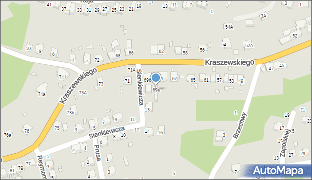 Głuchołazy, Kraszewskiego, 69a, mapa Głuchołazy